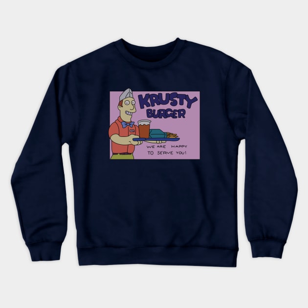 Krusty Burger Flyer Crewneck Sweatshirt by saintpetty